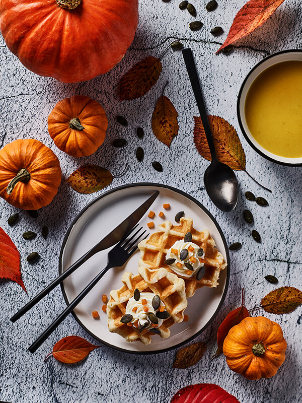 Pearl Sugar Waffle and pumpkin